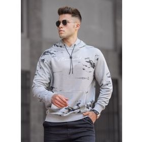 Madmext 5291 Boyalı Gri Erkek Sweatshirt
