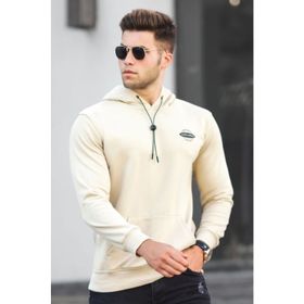 Madmext 5297 Bej Baskılı Erkek Sweatshirt