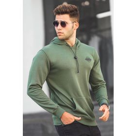 Madmext 5297 Haki Baskılı Erkek Sweatshirt