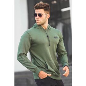 Madmext 5297 Haki Baskılı Erkek Sweatshirt