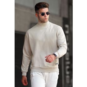 Madmext 5301 Bej Balıkçı yaka Triko Erkek Kazak