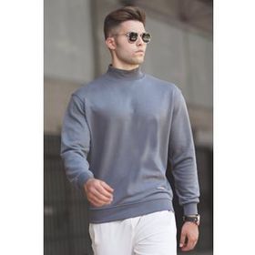 Madmext 5301 Füme Balıkçı Yaka Erkek Sweatshirt