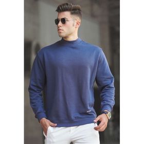 Madmext 5301 Lacivert Erkek Balıkçı Yaka Sweatshırt