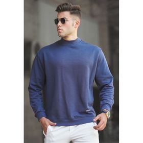 Madmext 5301 Lacivert Erkek Balıkçı Yaka Sweatshırt