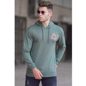 Madmext 5303 Haki Baskılı Erkek Sweatshirt