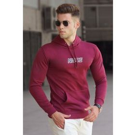 Madmext 5305 Bordo Baskılı Erkek Sweatshirt