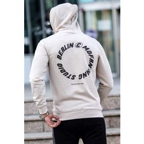 Madmext 5306 Bej Baskılı Erkek Sweatshirt