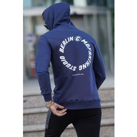 Madmext 5306 Lacivert Baskılı Erkek Sweatshirt