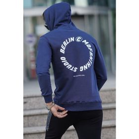 Madmext 5306 Lacivert Baskılı Erkek Sweatshirt