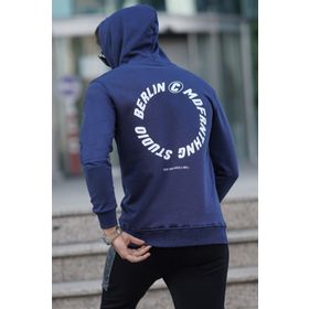 Madmext 5306 Lacivert Baskılı Erkek Sweatshirt
