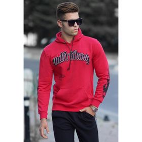 Madmext 5312 Kırmızı Baskılı Erkek Sweatshirt