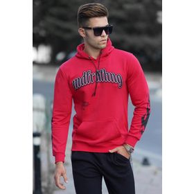Madmext 5312 Kırmızı Baskılı Erkek Sweatshirt