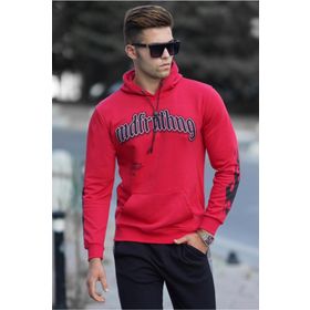 Madmext 5312 Kırmızı Baskılı Erkek Sweatshirt