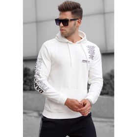 Madmext 5313 Ekru Baskılı Erkek Sweatshirt