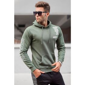 Madmext 5313 Haki Baskılı Erkek Sweatshirt