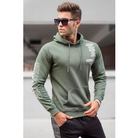 Madmext 5313 Haki Baskılı Erkek Sweatshirt