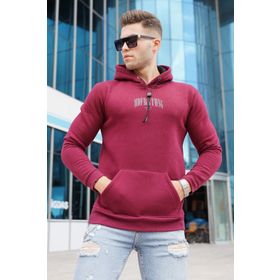 Madmext 5331 Bordo Kapüşonlu Erkek Sweatshirt