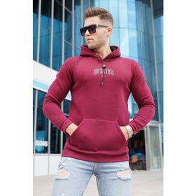 Madmext 5331 Bordo Kapüşonlu Erkek Sweatshirt