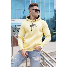 Madmext 5331 Sarı Kapüşonlu Erkek Sweatshirt