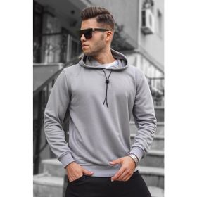 Madmext 5334 Boyalı Gri Erkek Sweatshirt