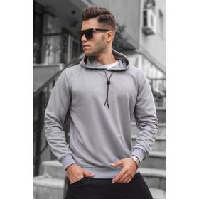 Madmext 5334 Boyalı Gri Erkek Sweatshirt