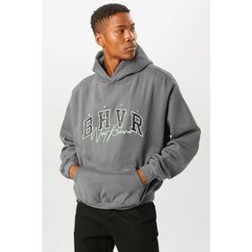 Madmext 5344 Oversize Boyalı Gri Erkek Sweatshirt