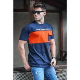 Madmext 5356 Baskılı Lacivert T-shirt