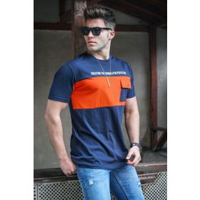 Madmext 5356 Baskılı Lacivert T-shirt