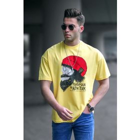 Madmext 5361 Erkek Desenli Sarı T-shirt