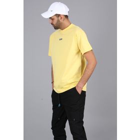 Madmext 5365 Erkek Sarı Sırt Detaylı T-shirt