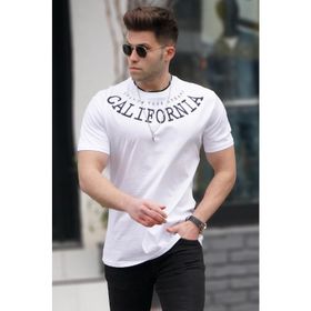 Madmext 5368 Baskılı Beyaz T-shirt