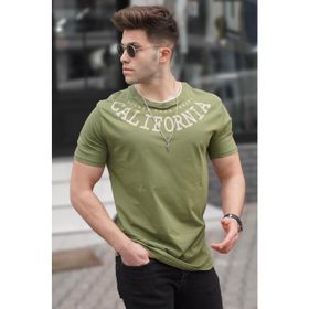 Madmext 5368 Baskılı Haki T-shirt