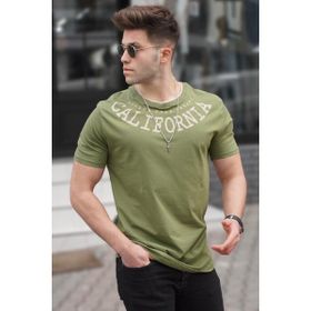 Madmext 5368 Baskılı Haki T-shirt