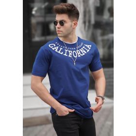 Madmext 5368 Baskılı Lacivert T-shirt