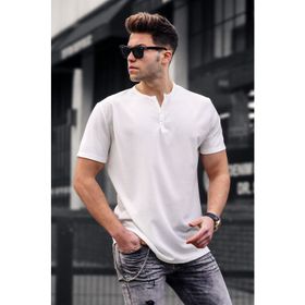 Madmext 5375 Beyaz Oversize T-shirt
