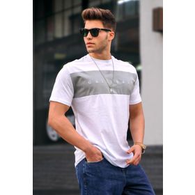 Madmext 5377 Erkek Beyaz T-shirt