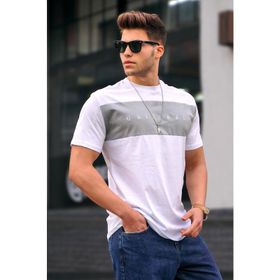 Madmext 5377 Erkek Beyaz T-shirt