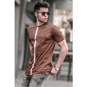 Madmext 5378 Baskılı Kahverengi T-shirt