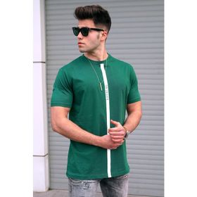 Madmext 5378 Baskılı Koyu Yeşil T-shirt