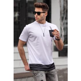 Madmext 5387 Erkek Beyaz T-shirt