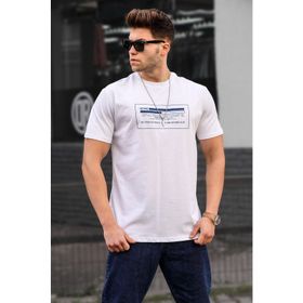 Madmext 5389 Erkek Beyaz T-shirt