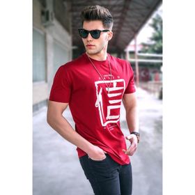 Madmext 5390 Baskılı Bordo Oversize T-shirt