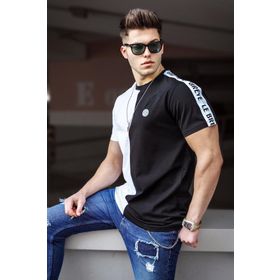 Madmext 5398 Erkek Baskılı Siyah T-shirt