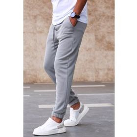 Madmext 5424 Gri Boyalı Basic Erkek Eşofman