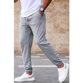 Madmext 5424 Gri Boyalı Basic Erkek Eşofman