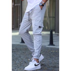 Madmext 5461 Boyalı Gri Kargo Cep Erkek Jogger Pantolon