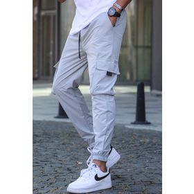 Madmext 5461 Gri Kargo Cep Erkek Jogger Pantolon