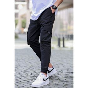 Madmext 5461 Siyah Kargo Cep Erkek Jogger Pantolon