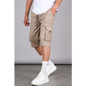 Madmext 5473 Bej Basic Kargo Cep Erkek Kapri Şort