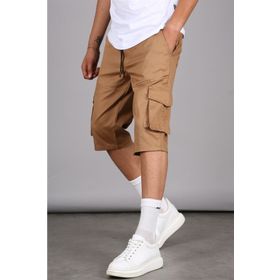 Madmext 5473 Camel Basic Kargo Cep Erkek Kapri Şort